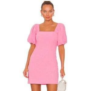 Revolve SNDYS tuscany puff sleeve mini dress pink
